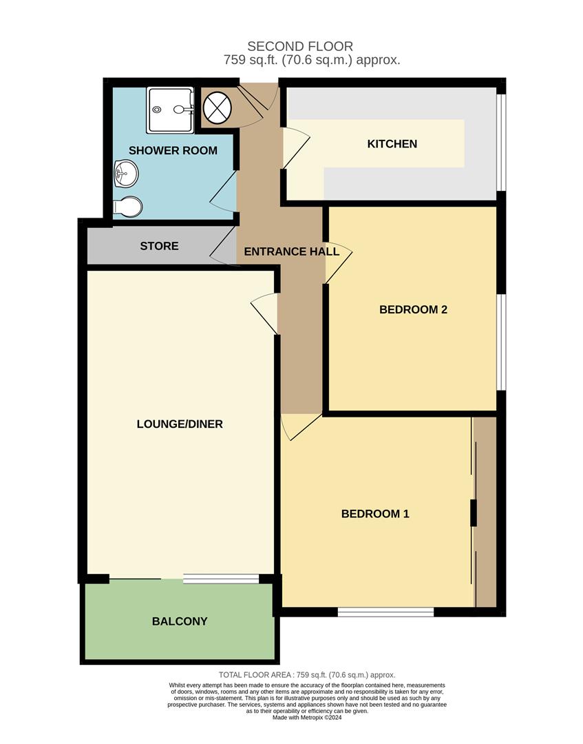 2 bed apartment for sale in Oldnall Road, Kidderminster - Property floorplan
