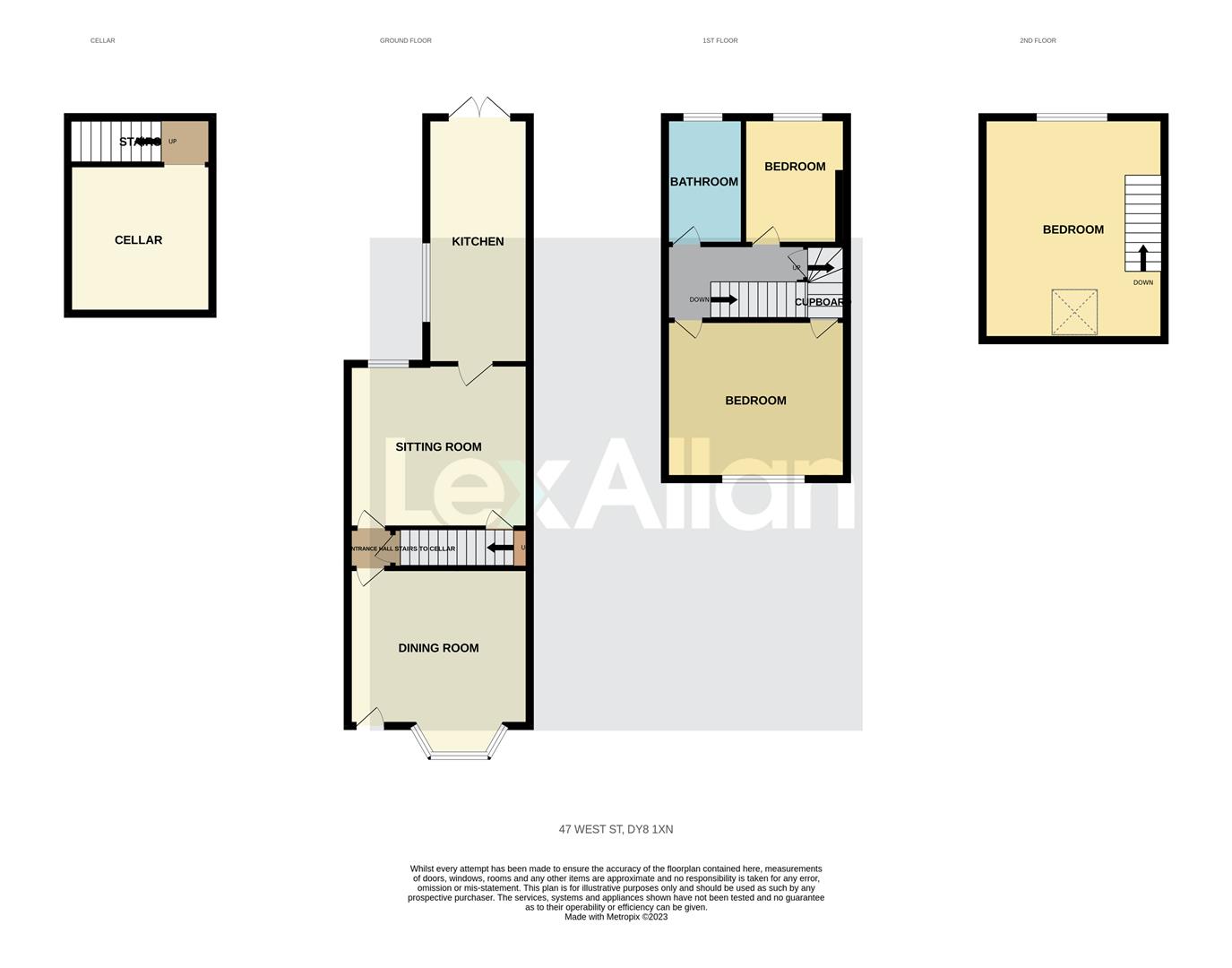 3 bed end of terrace house for sale in West Street, Stourbridge - Property floorplan