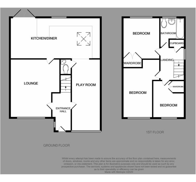 3 bed link detached house for sale in Polden Close, Halesowen - Property floorplan