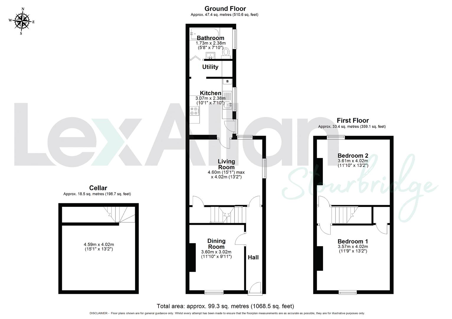 2 bed end of terrace house for sale in Hill Street, Stourbridge - Property floorplan