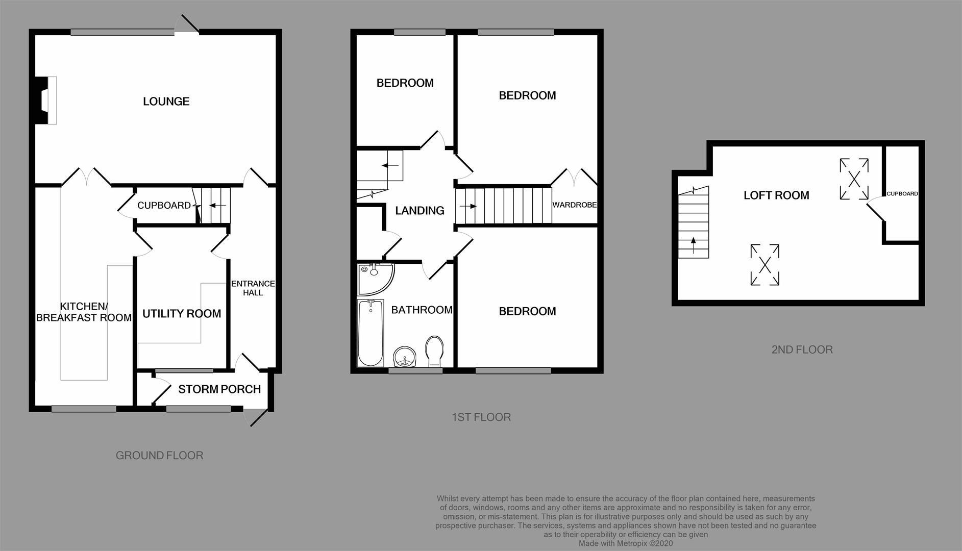 3 bed terraced house for sale in Woodman Close, Halesowen - Property floorplan