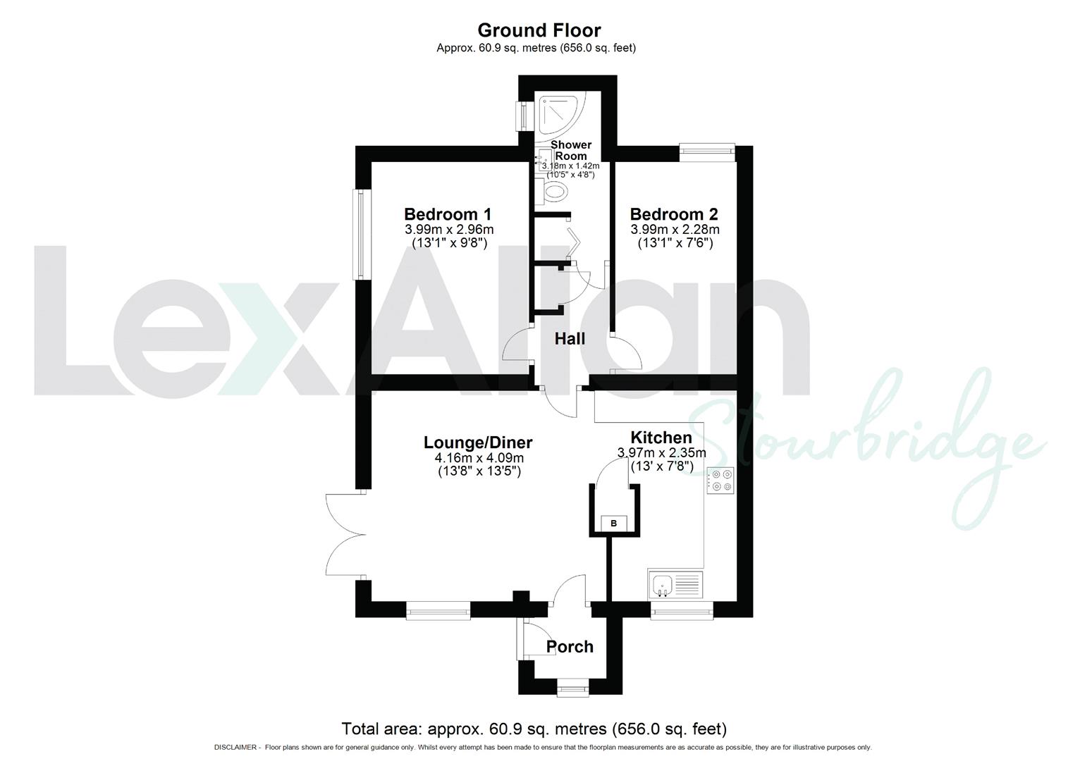 2 bed apartment for sale in Surrey Drive, Kingswinford - Property floorplan