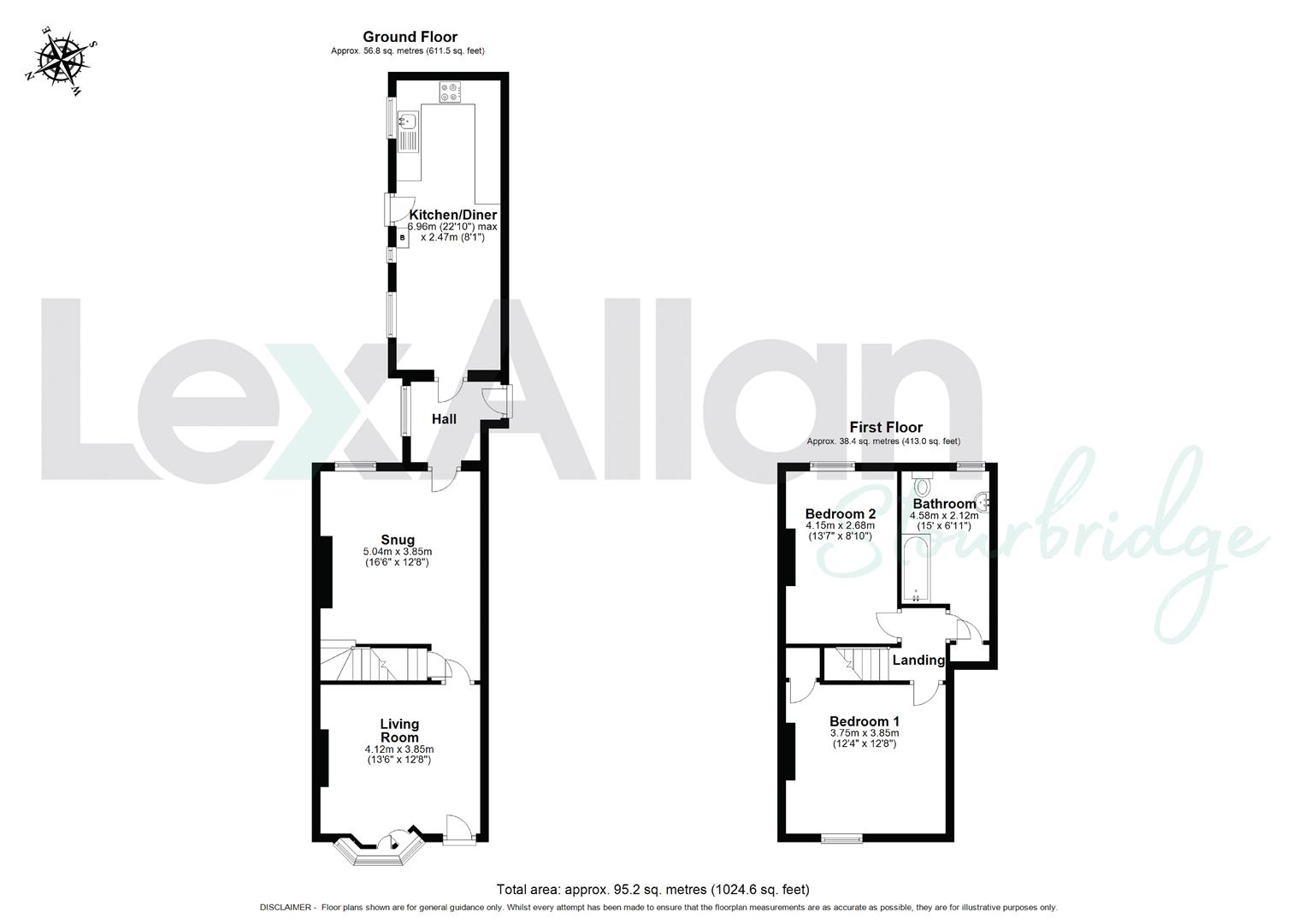 2 bed end of terrace house for sale in Pearson Street, Stourbridge - Property floorplan