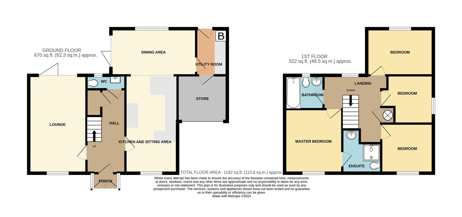 4 bed end of terrace house for sale - Property floorplan