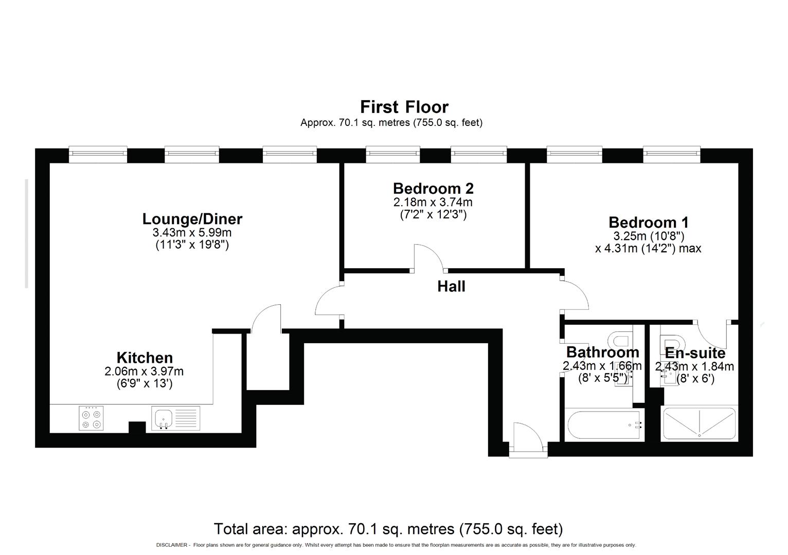 2 bed apartment for sale in St. John's Road, Stourbridge - Property floorplan