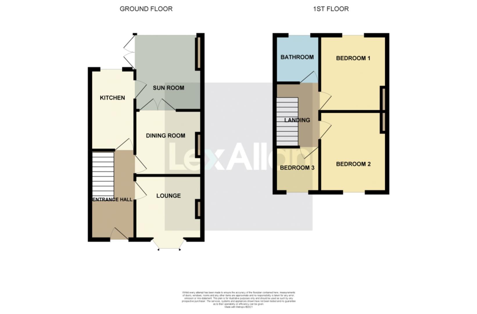 3 bed terraced house for sale in Windsor Road, Halesowen - Property floorplan