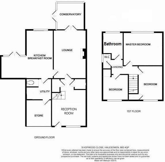 3 bed semi-detached house for sale in Hopwood Close, Halesowen - Property floorplan