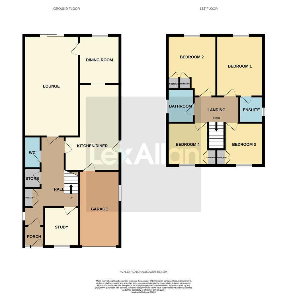 4 bed detached house for sale in Foxlea Road, Halesowen - Property floorplan