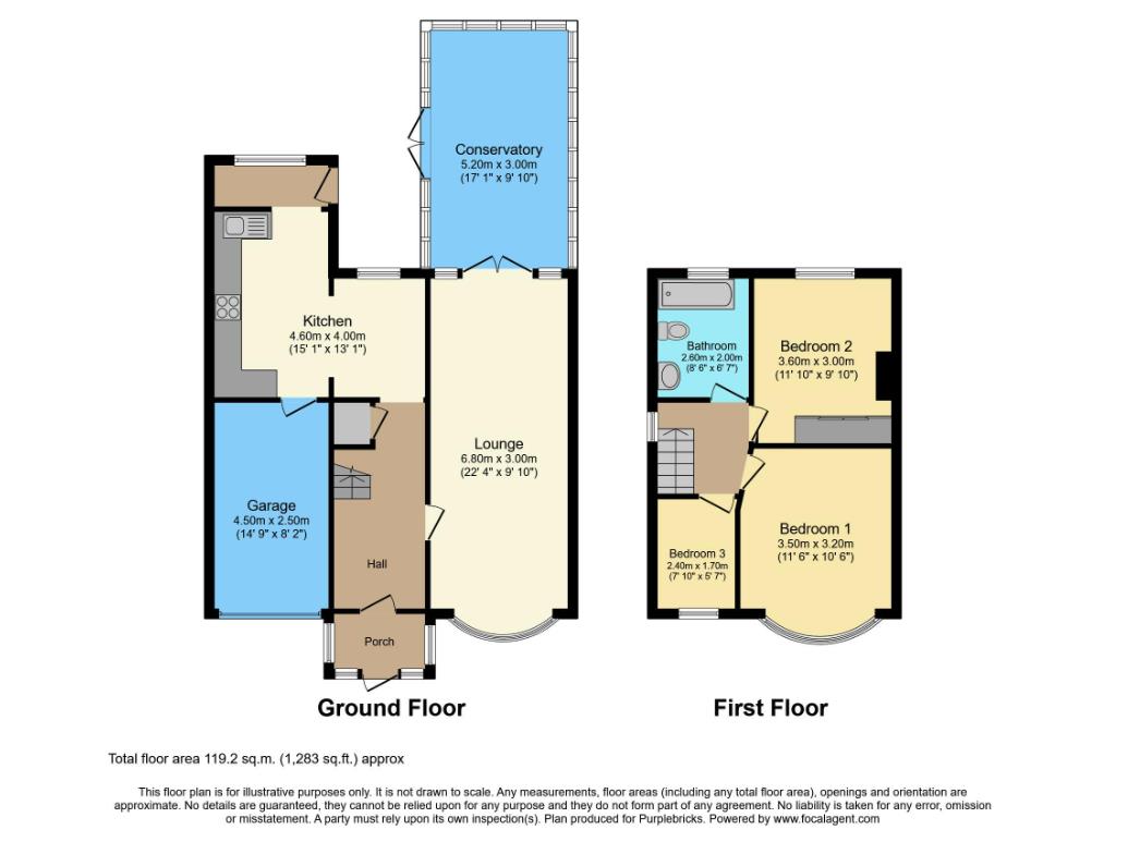 3 bed semi-detached house for sale in Defford Drive, Oldbury - Property floorplan