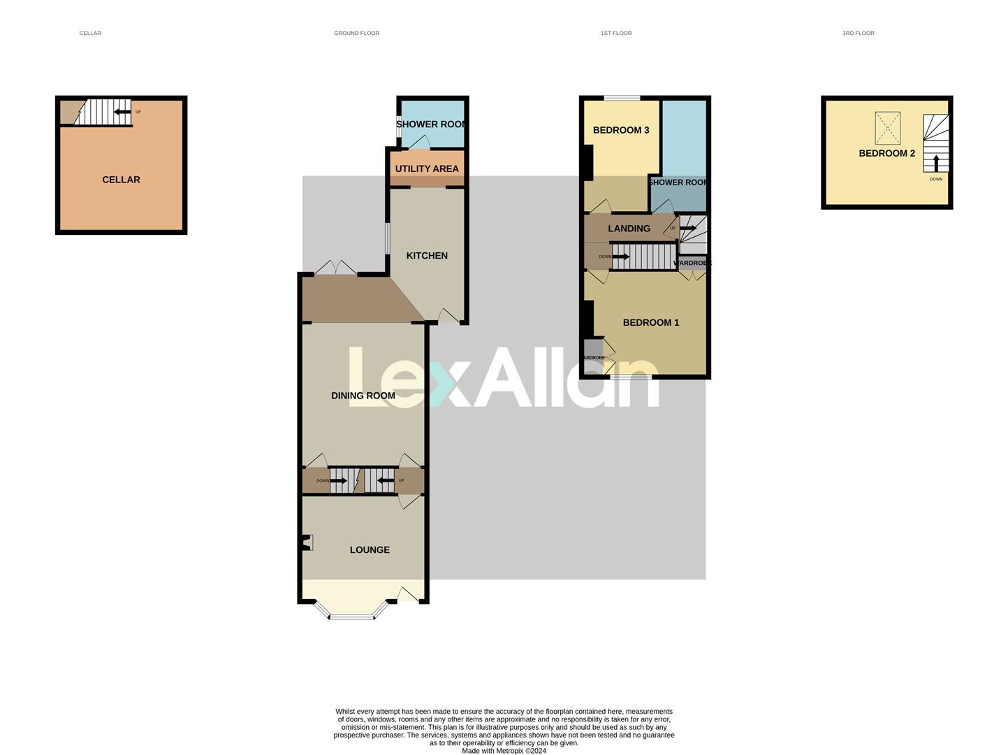 3 bed house for sale in Neville Avenue, Kidderminster - Property floorplan