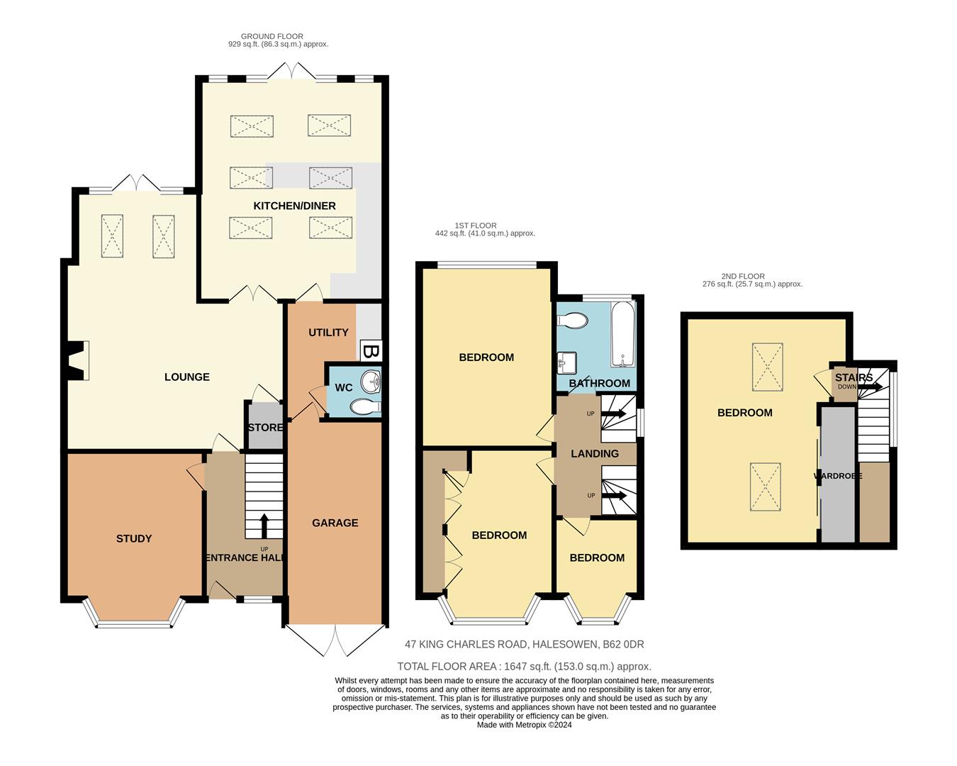 4 bed semi-detached house for sale in King Charles Road, Halesowen - Property floorplan