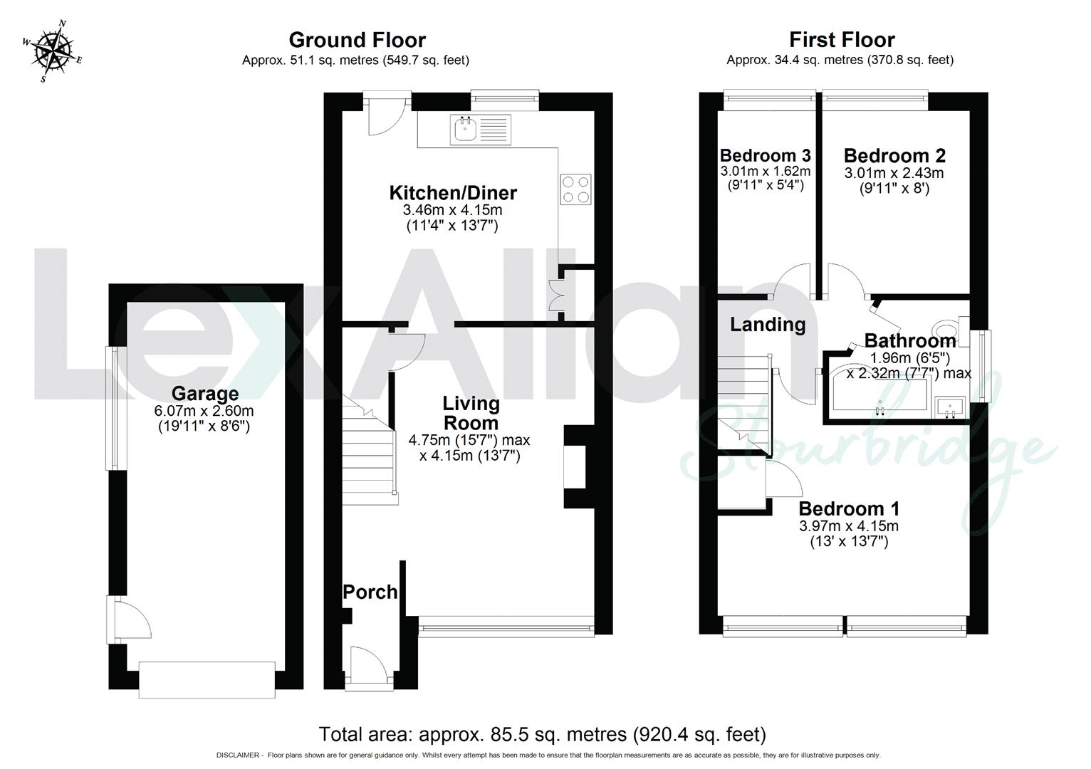 3 bed semi-detached house for sale in Chichester Avenue, Kidderminster - Property floorplan