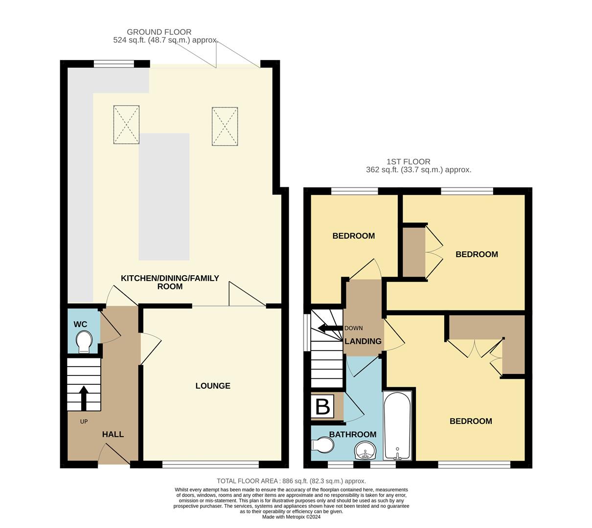 3 bed semi-detached house for sale in Sandringham Road, Halesowen - Property floorplan