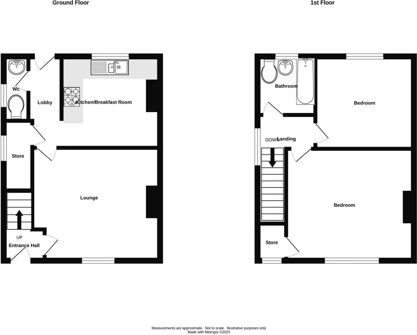 2 bed semi-detached house for sale in Hill Bank Road, Halesowen - Property floorplan