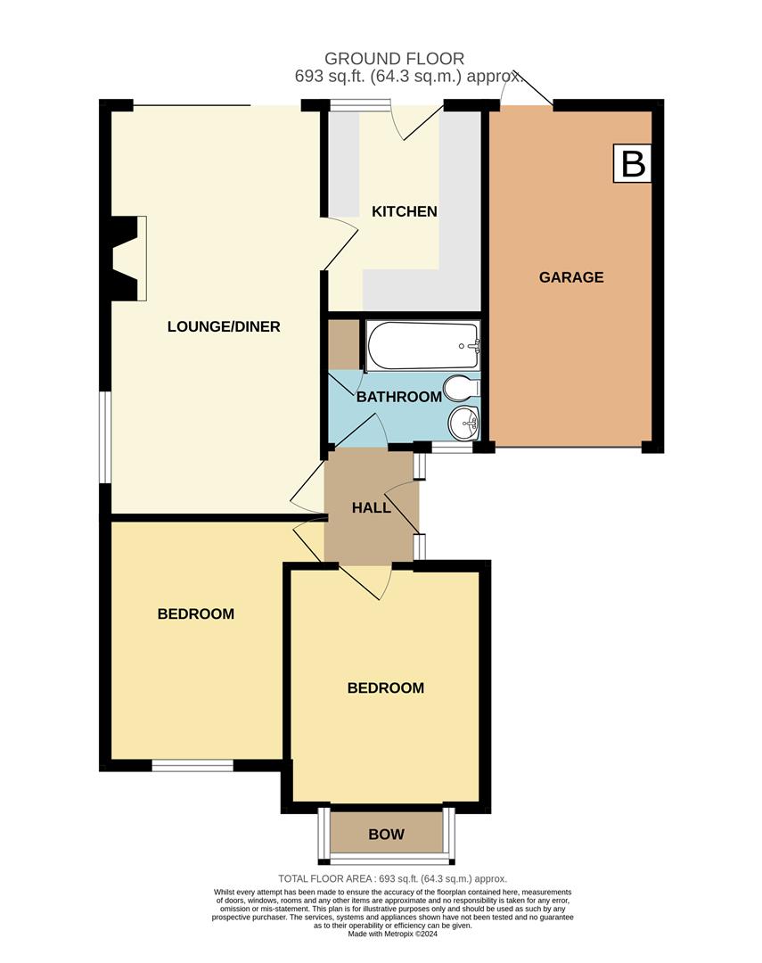 2 bed detached bungalow for sale in Brades Close, Halesowen - Property floorplan