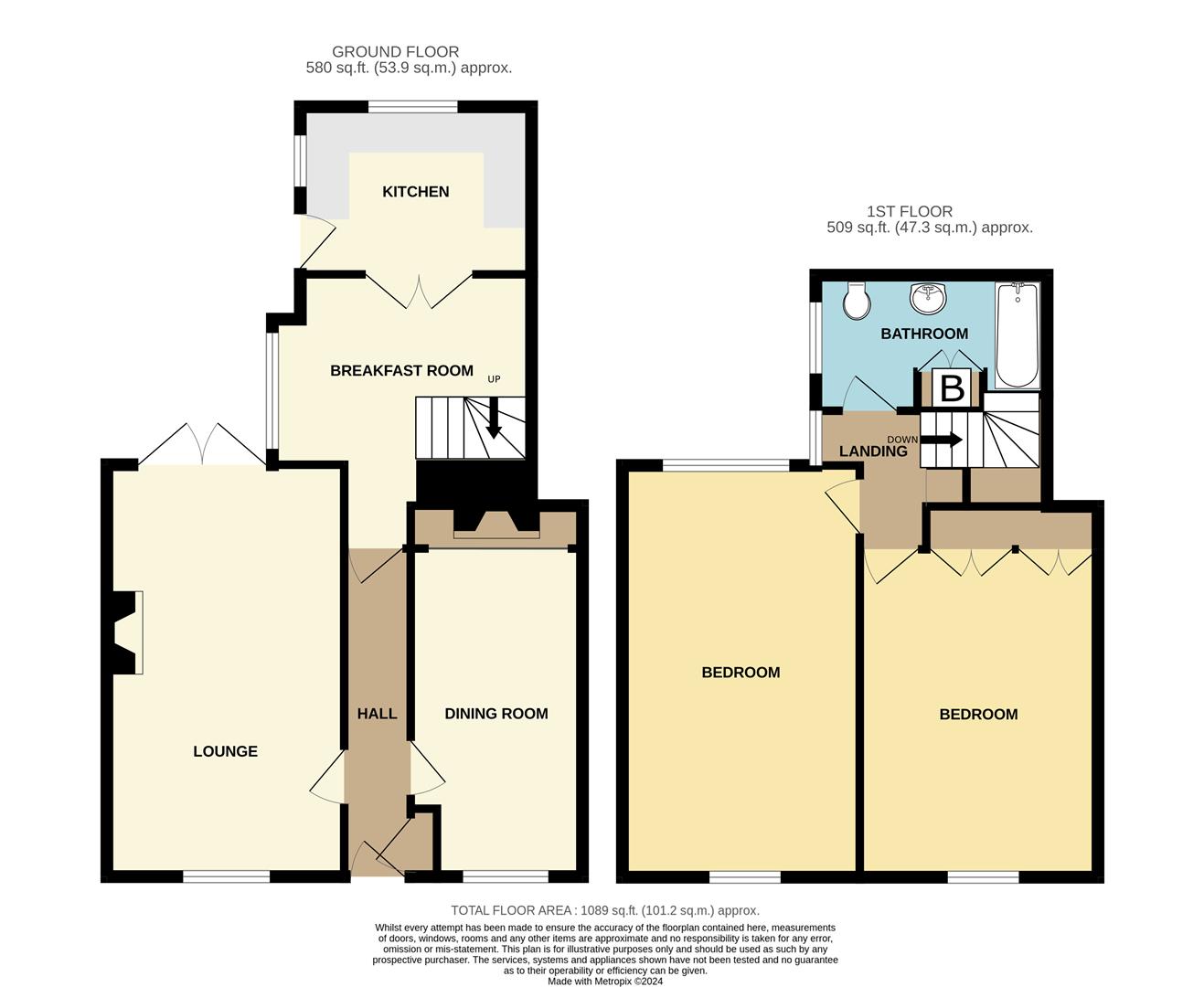2 bed cottage for sale - Property floorplan