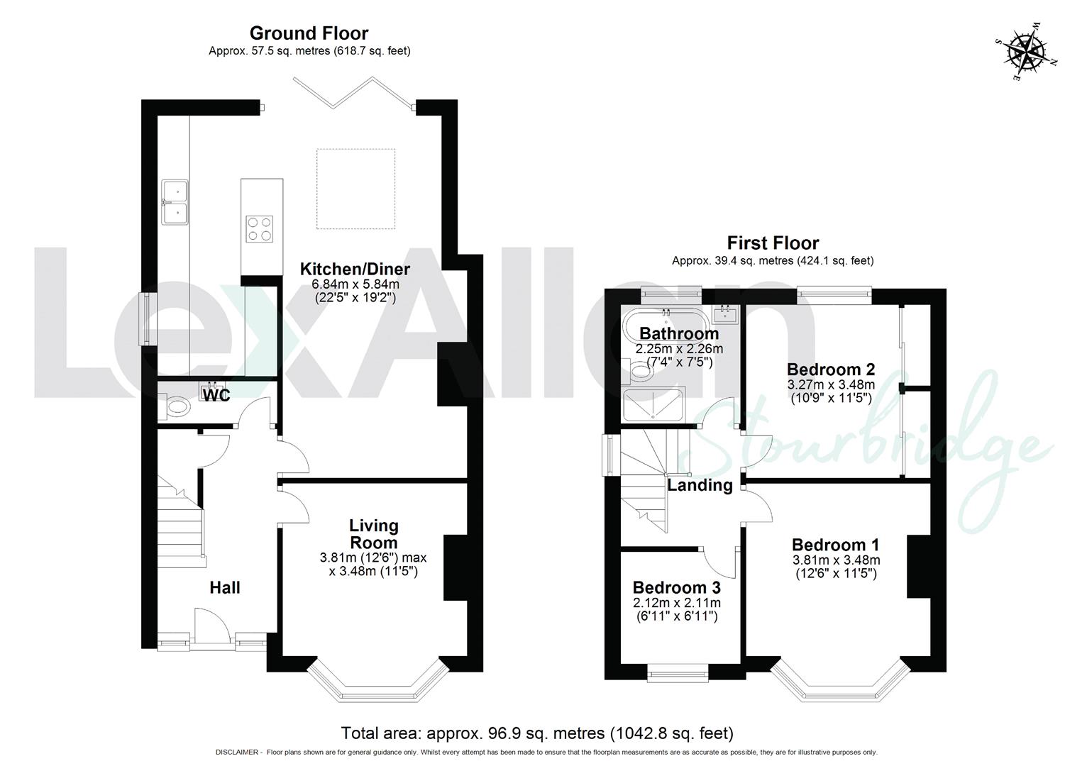 3 bed semi-detached house for sale in Prospect Hill, Stourbridge - Property floorplan