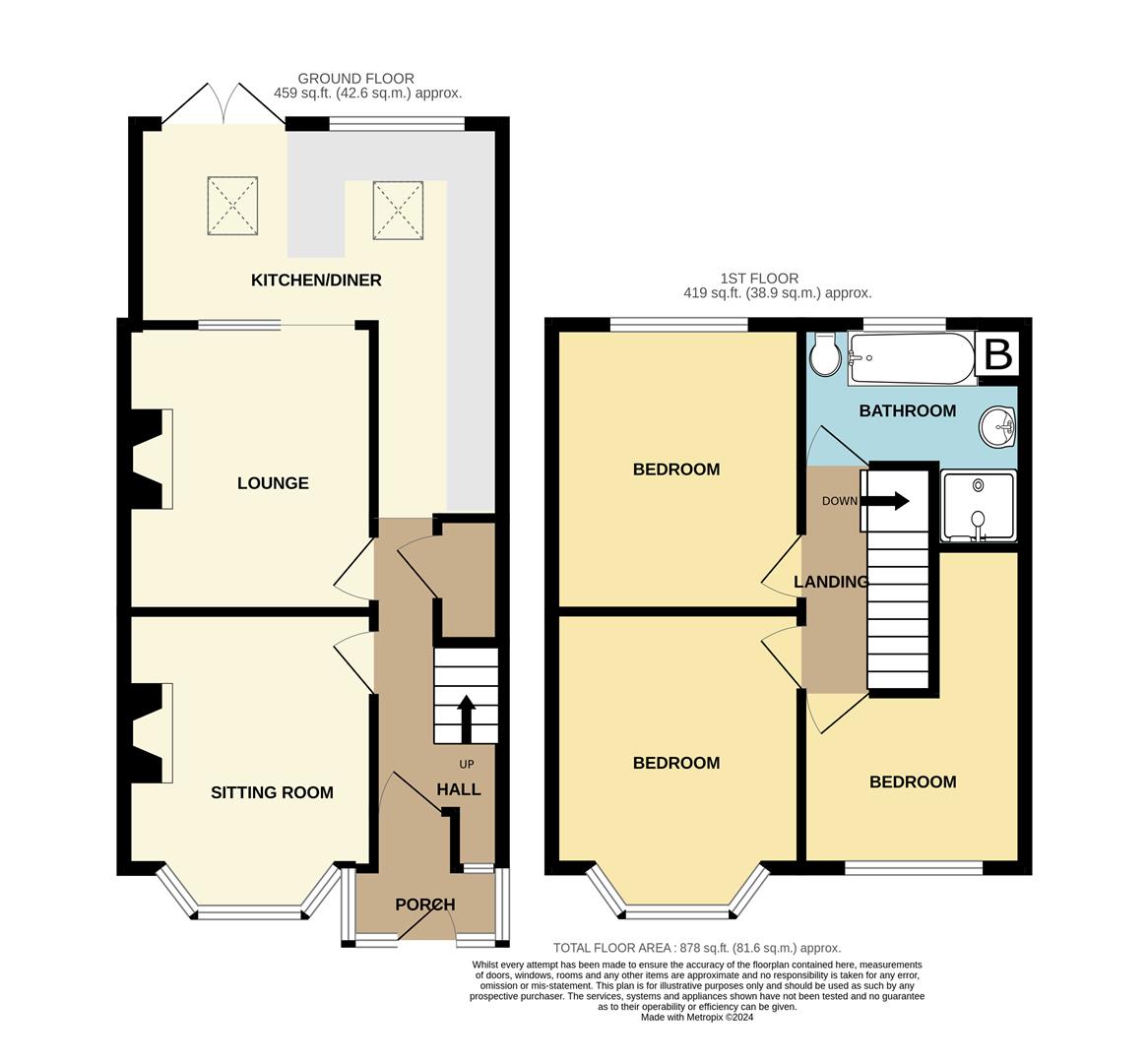 3 bed terraced house for sale in Albert Drive, Halesowen - Property floorplan