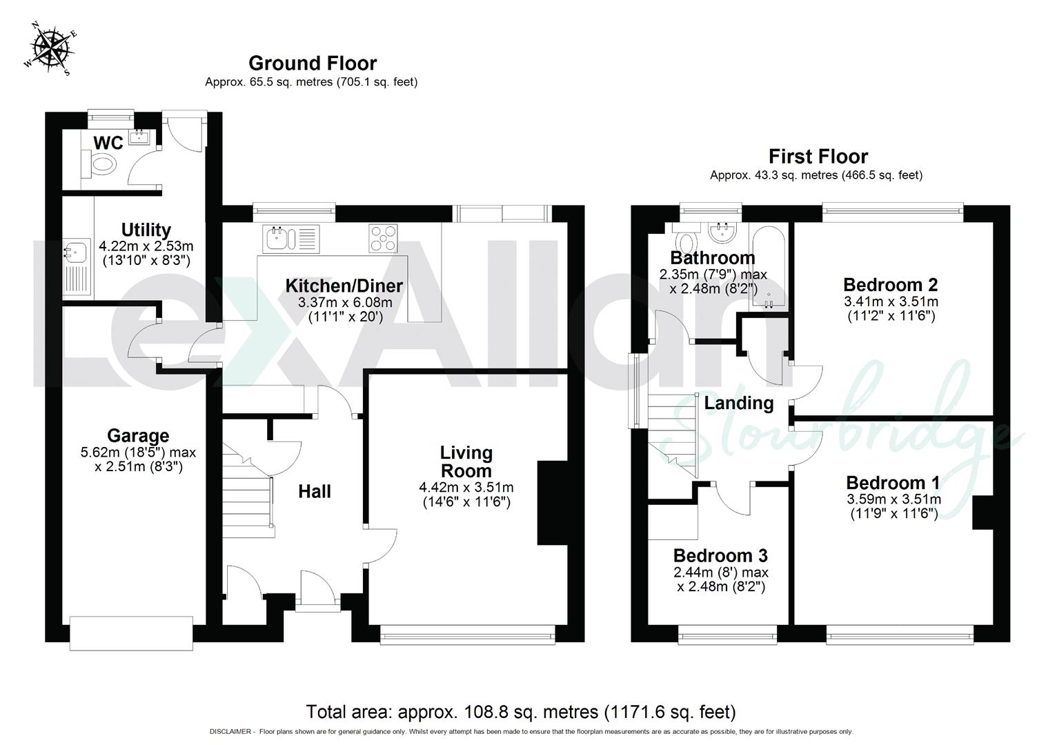 3 bed semi-detached house for sale in Meriden Avenue, Stourbridge - Property floorplan