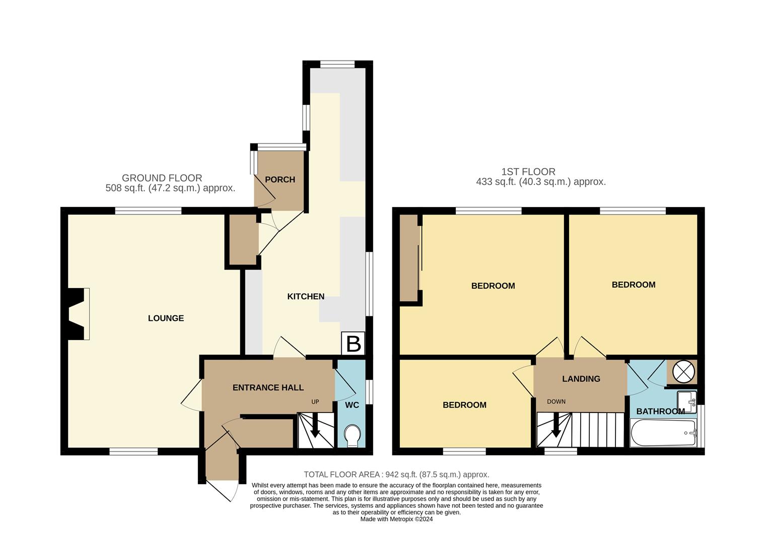 3 bed house for sale in Alexander Close, Bromsgrove - Property floorplan