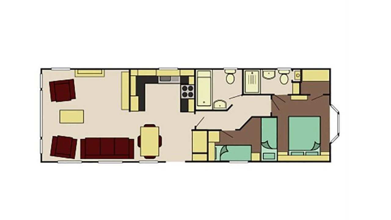 2 bed bungalow for sale in Steeple Bay Holiday Park, Steeple - Property Floorplan