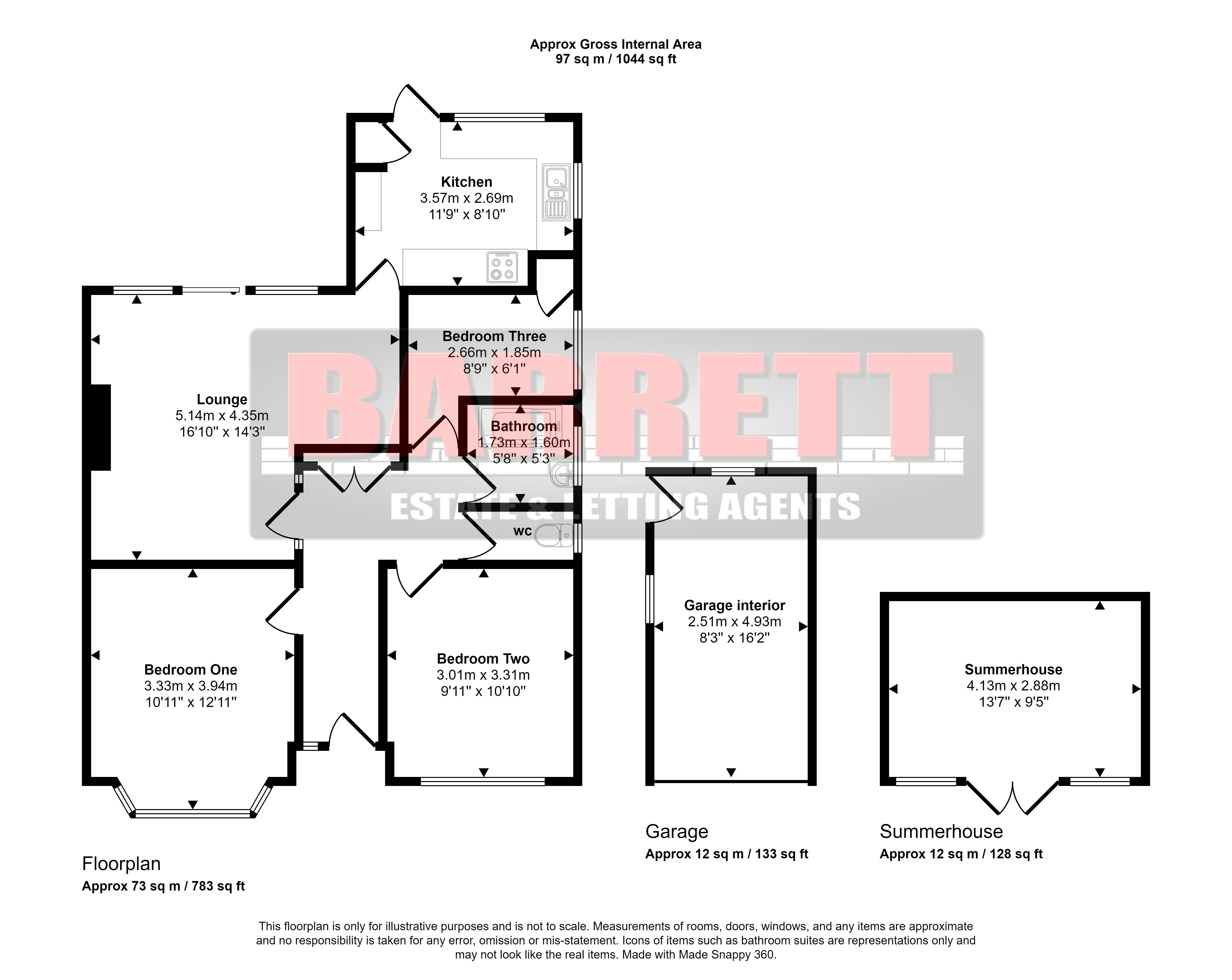 3 bed semi-detached bungalow for sale in Nevern Road, Rayleigh - Property Floorplan