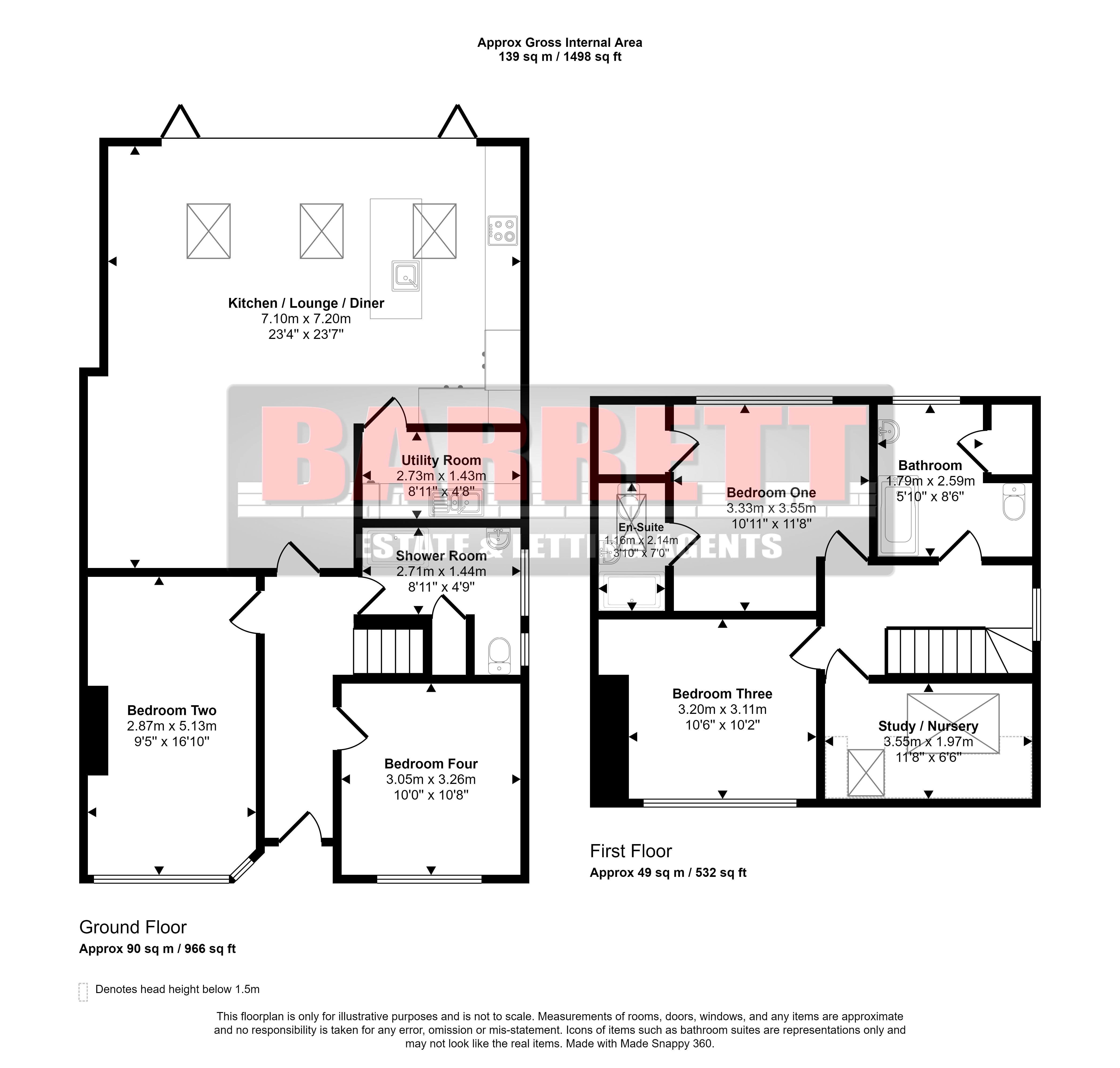 4 bed semi-detached house for sale in Picton Gardens, Rayleigh - Property Floorplan