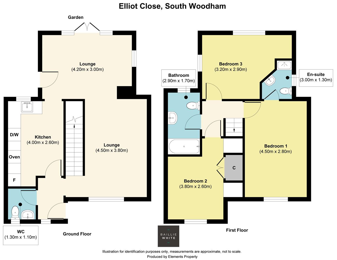 3 bed detached house to rent in Elliot Close, Chelmsford - Property Floorplan