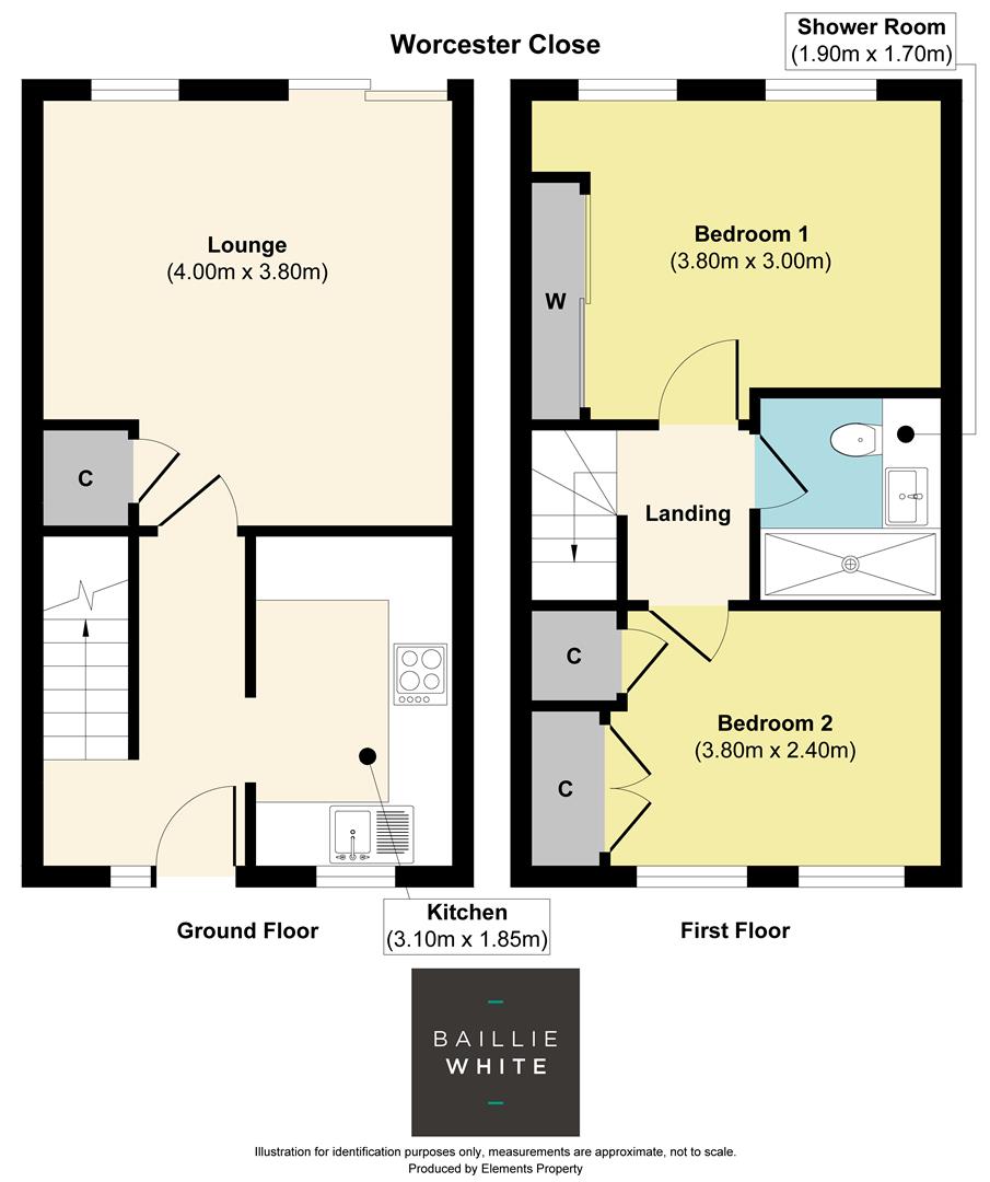 2 bed semi-detached house to rent in Worcester Close, Basildon - Property Floorplan