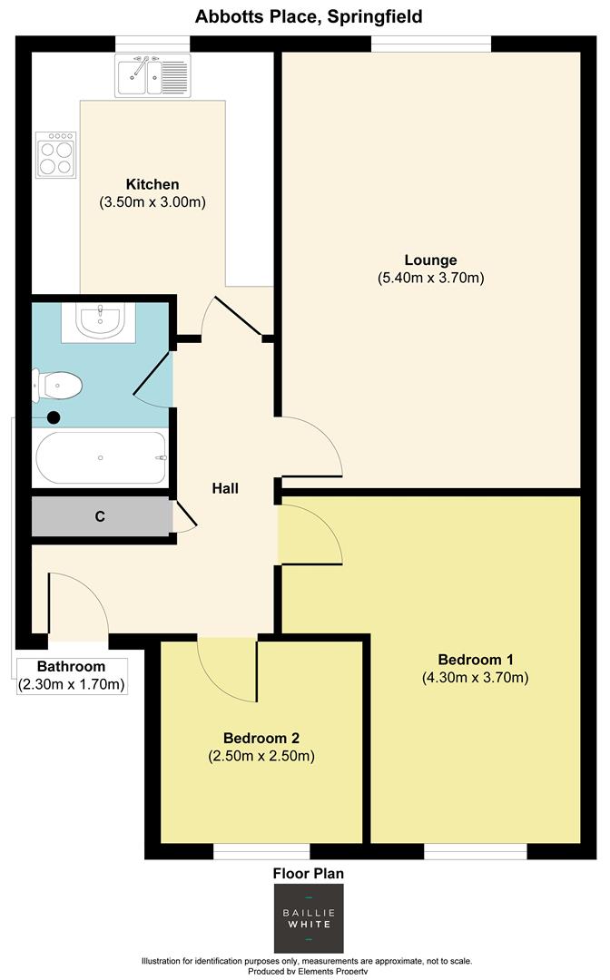 2 bed flat to rent in Abbotts Place, Chelmsford - Property Floorplan