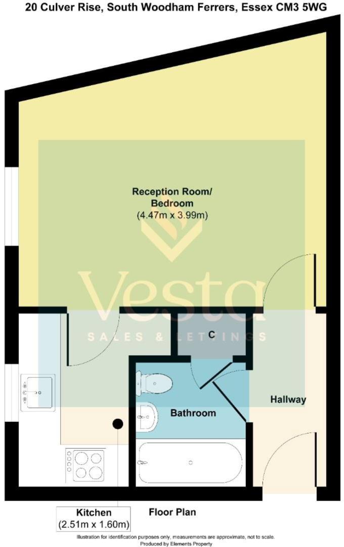 1 bed flat to rent in Culver Rise, Chelmsford - Property Floorplan