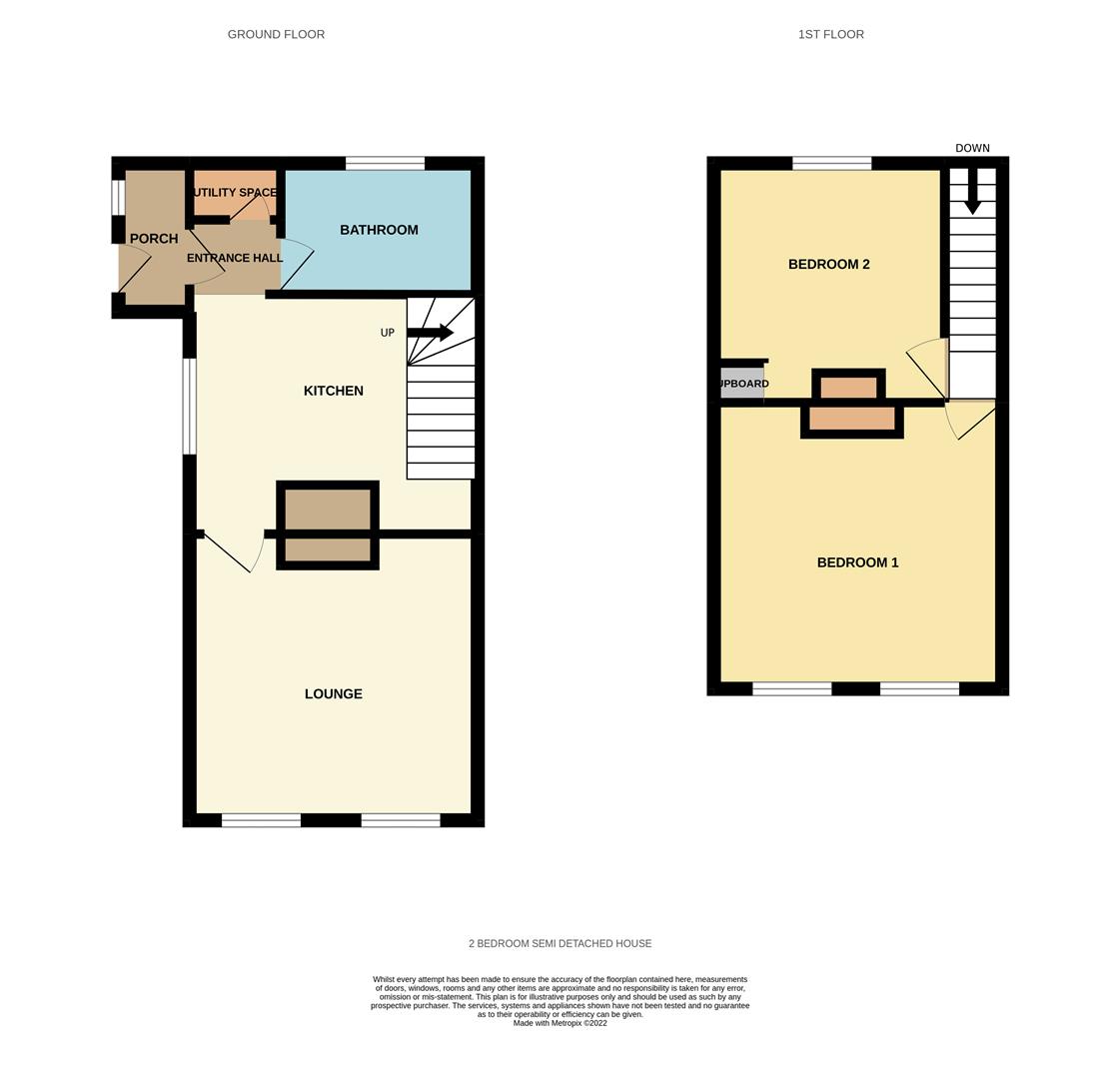 2 bed semi-detached house to rent in Childerditch Lane, Brentwood - Property Floorplan
