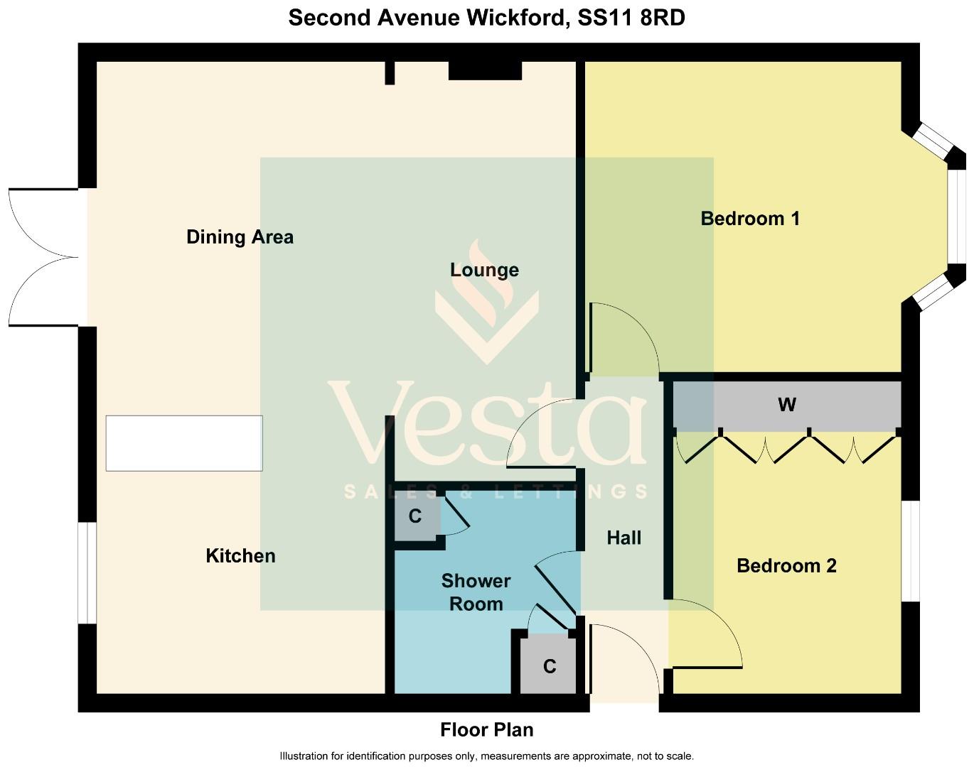 2 bed semi-detached bungalow for sale in Second Avenue, Wickford - Property Floorplan