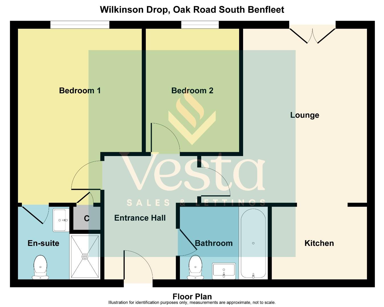 2 bed flat to rent in Oak Road South, Benfleet - Property Floorplan