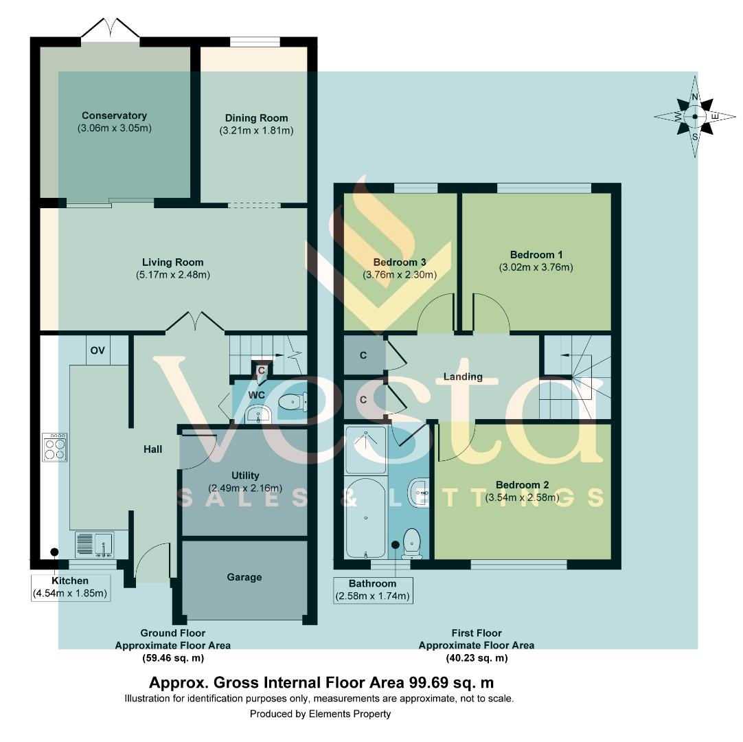 3 bed end of terrace house to rent in Dovedale, Canvey Island - Property Floorplan