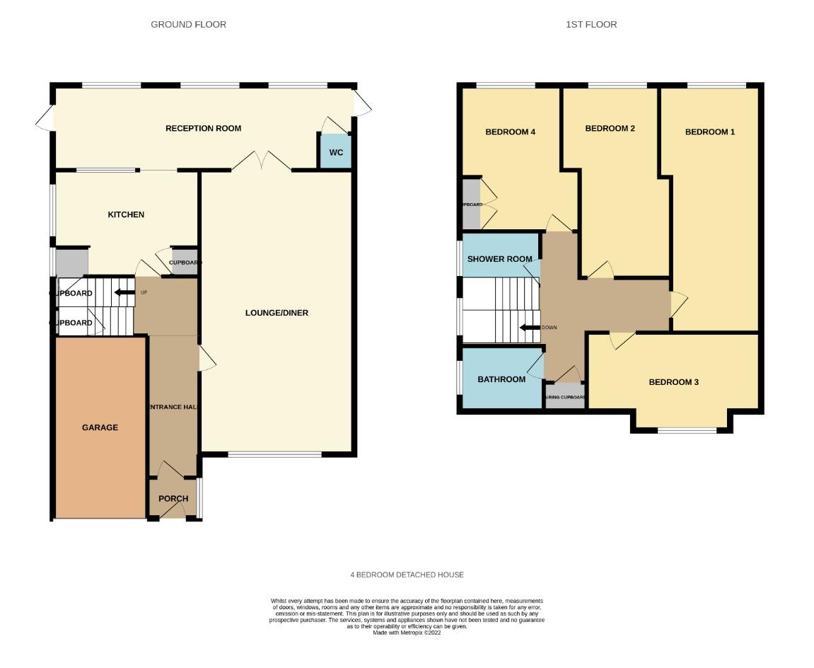 4 bed detached house to rent in South Hanningfield Way, Wickford - Property Floorplan