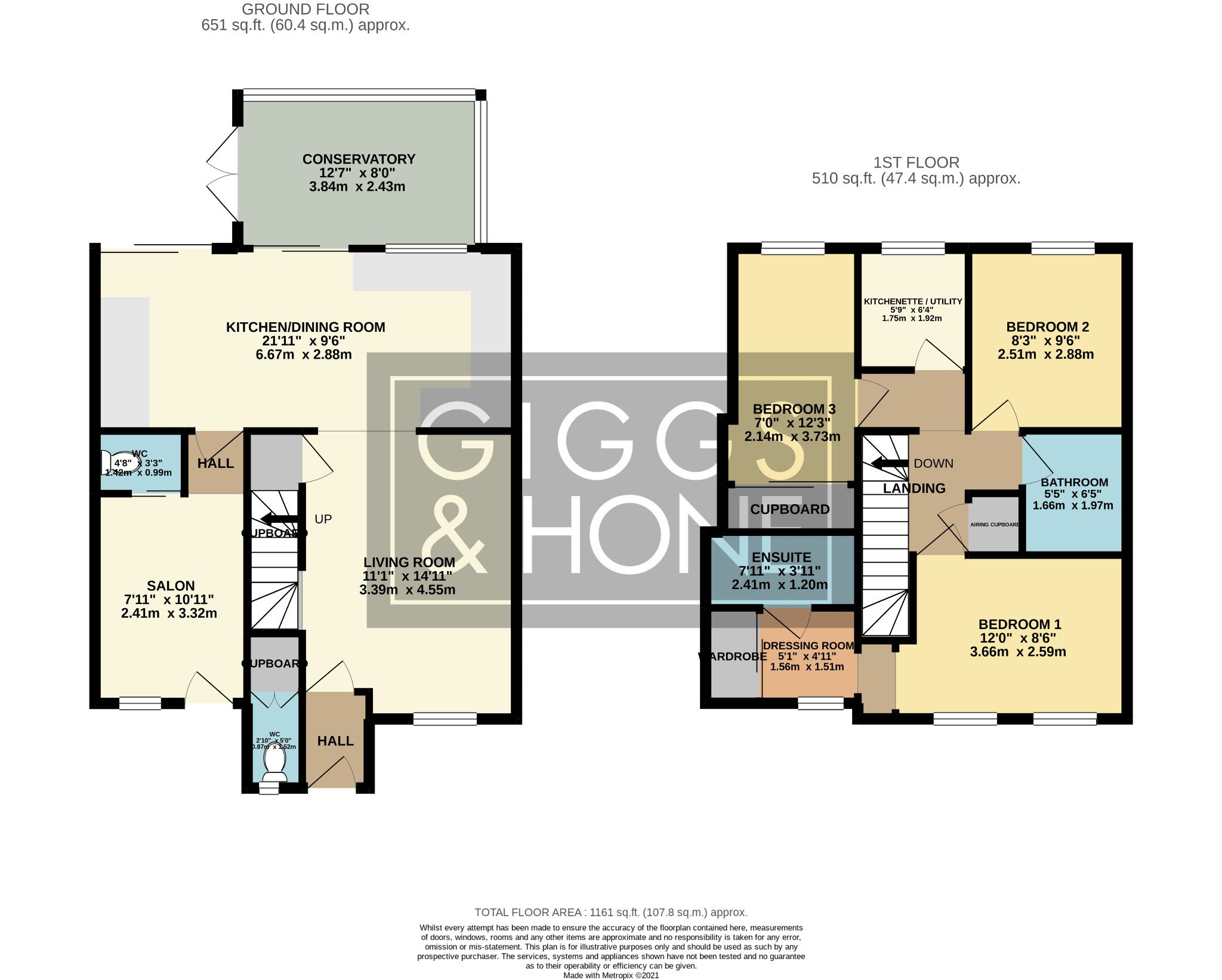 3 bed semi-detached house for sale in Gadsden Close, Bedford - Property Floorplan