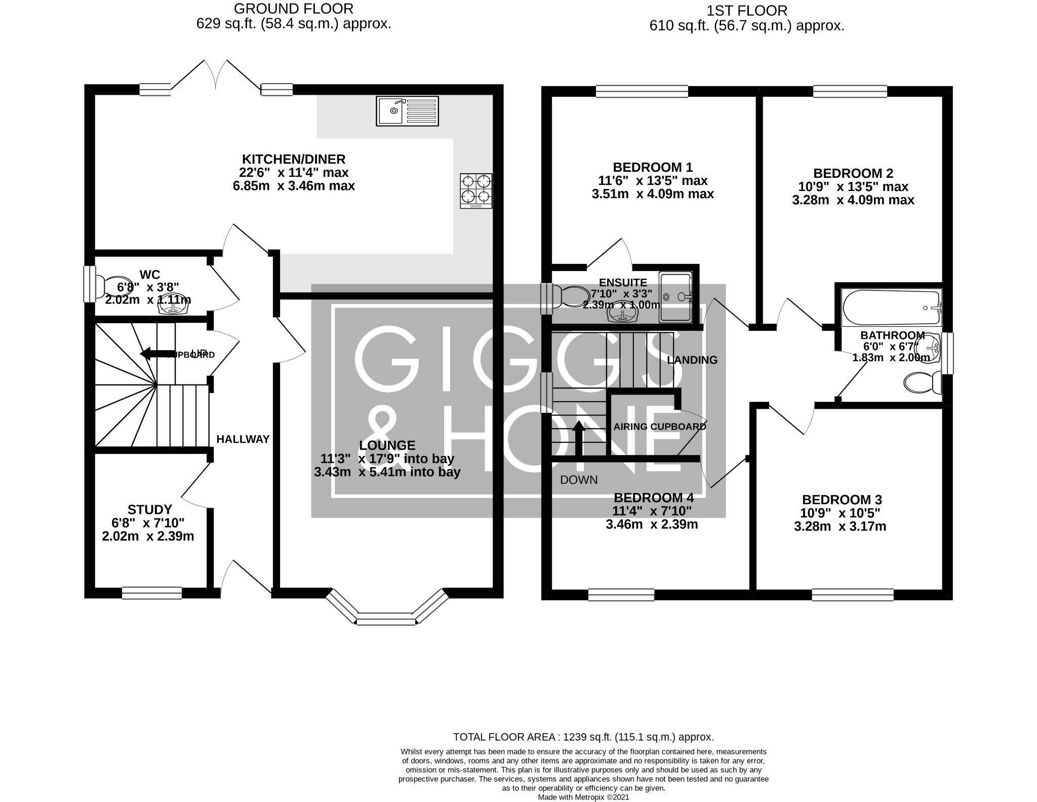 4 bed detached house for sale in Smallbrook, Bedford - Property Floorplan