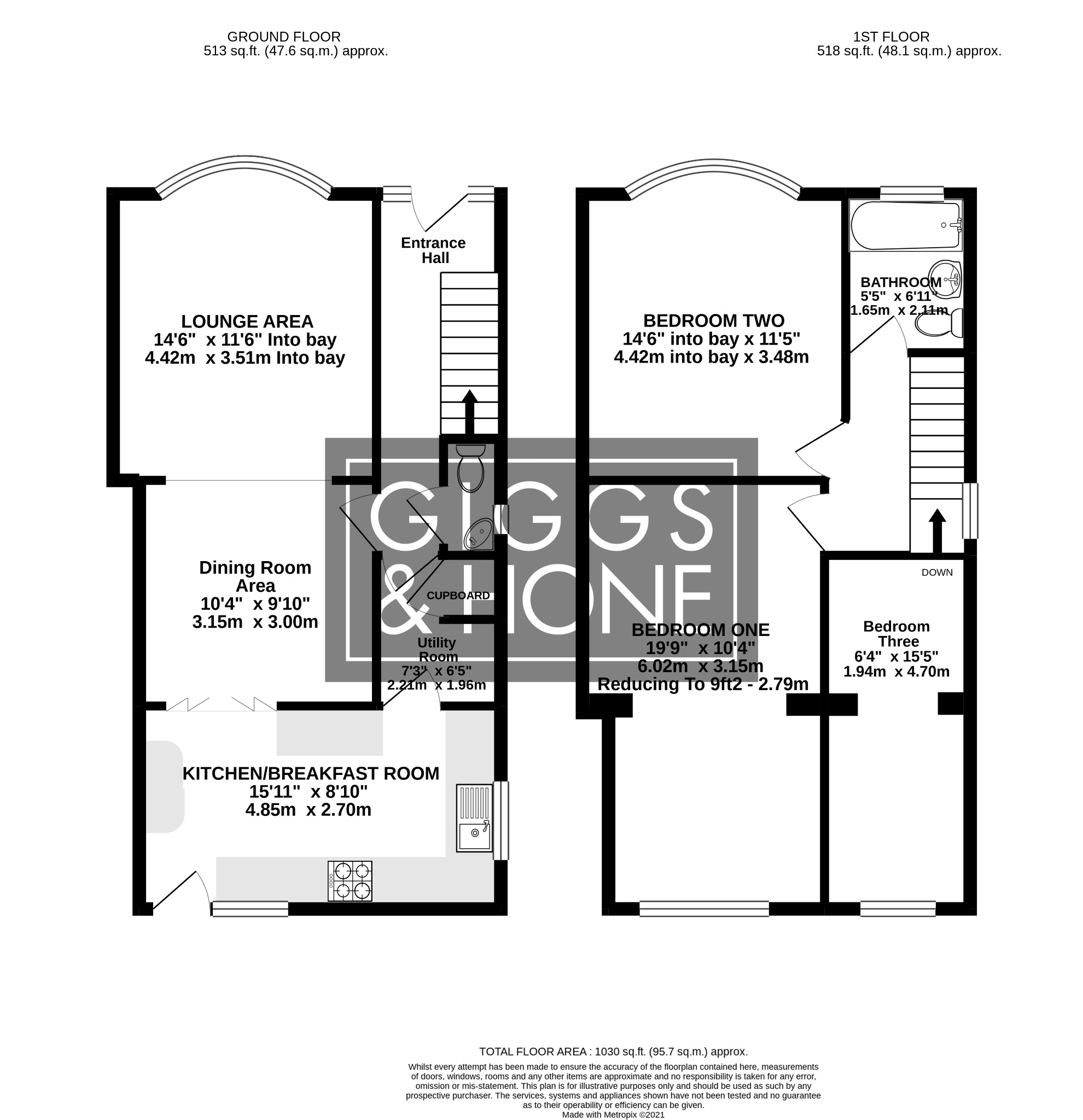 3 bed semi-detached house for sale in Lynton Grove, Bedford - Property Floorplan