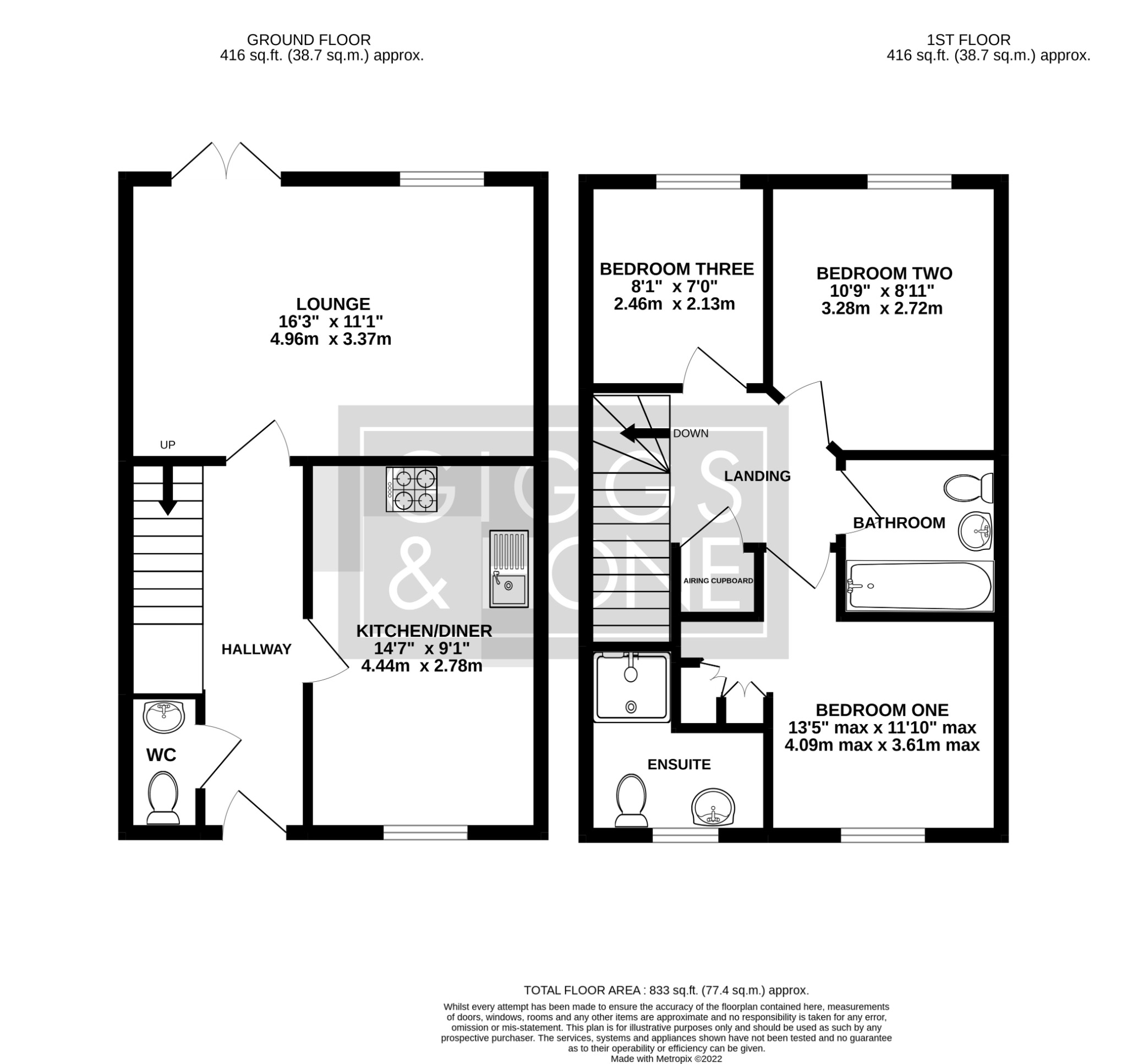 3 bed terraced house for sale in Thillans, Bedford - Property Floorplan