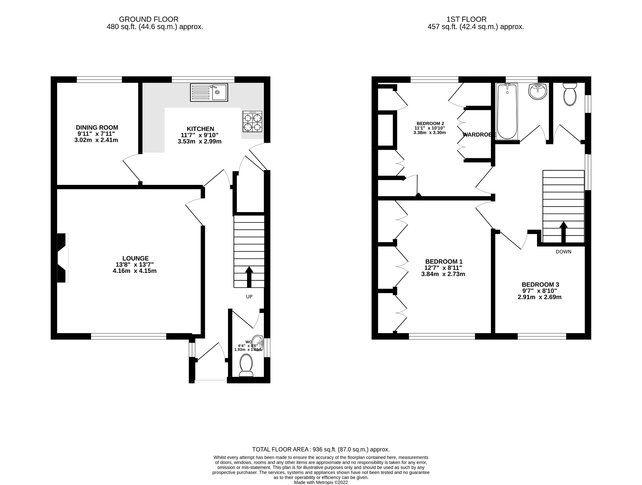 3 bed semi-detached house for sale in Pipit Rise, Bedford - Property Floorplan