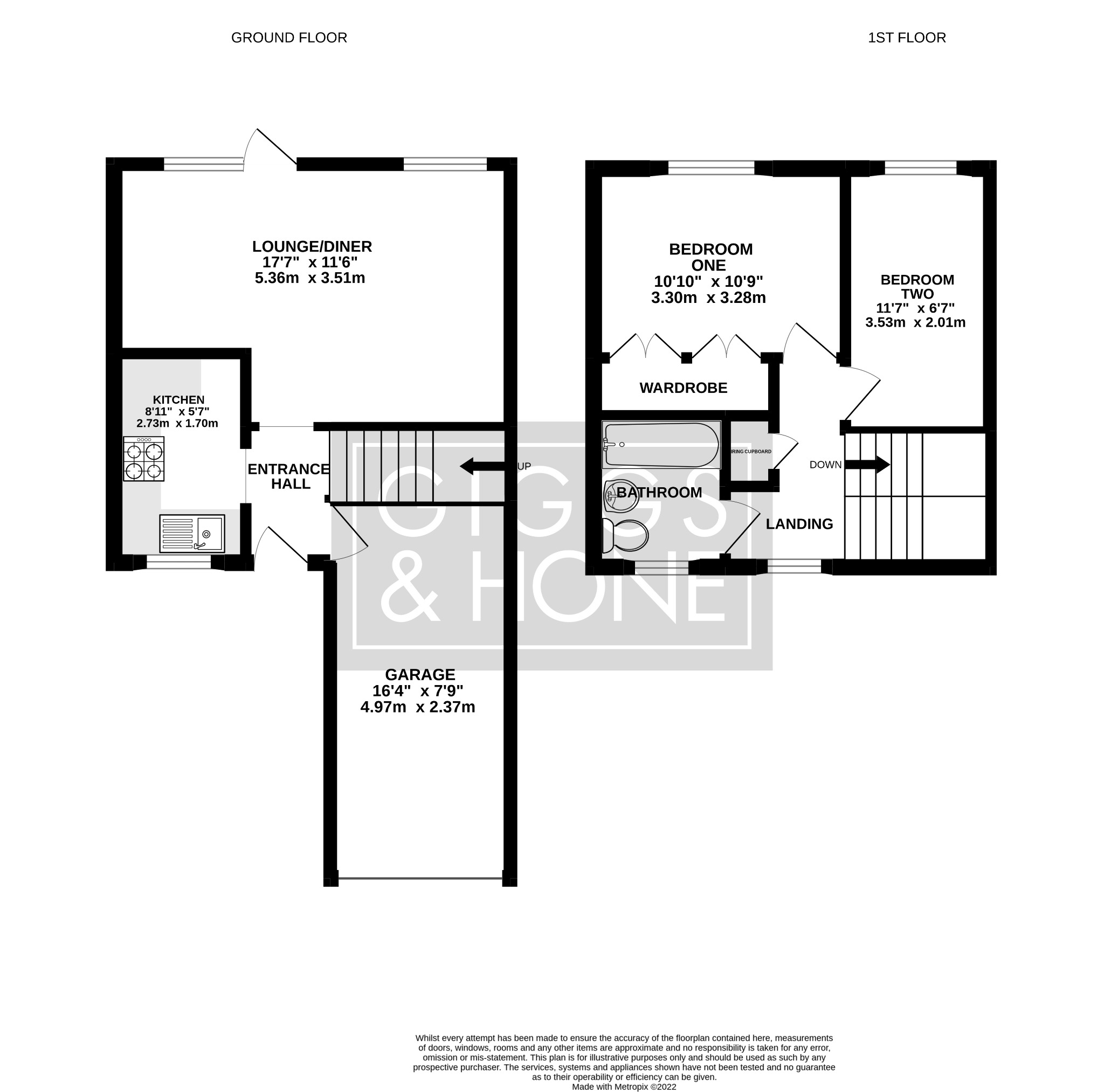 2 bed terraced house for sale in The Silver Birches, Bedford - Property Floorplan