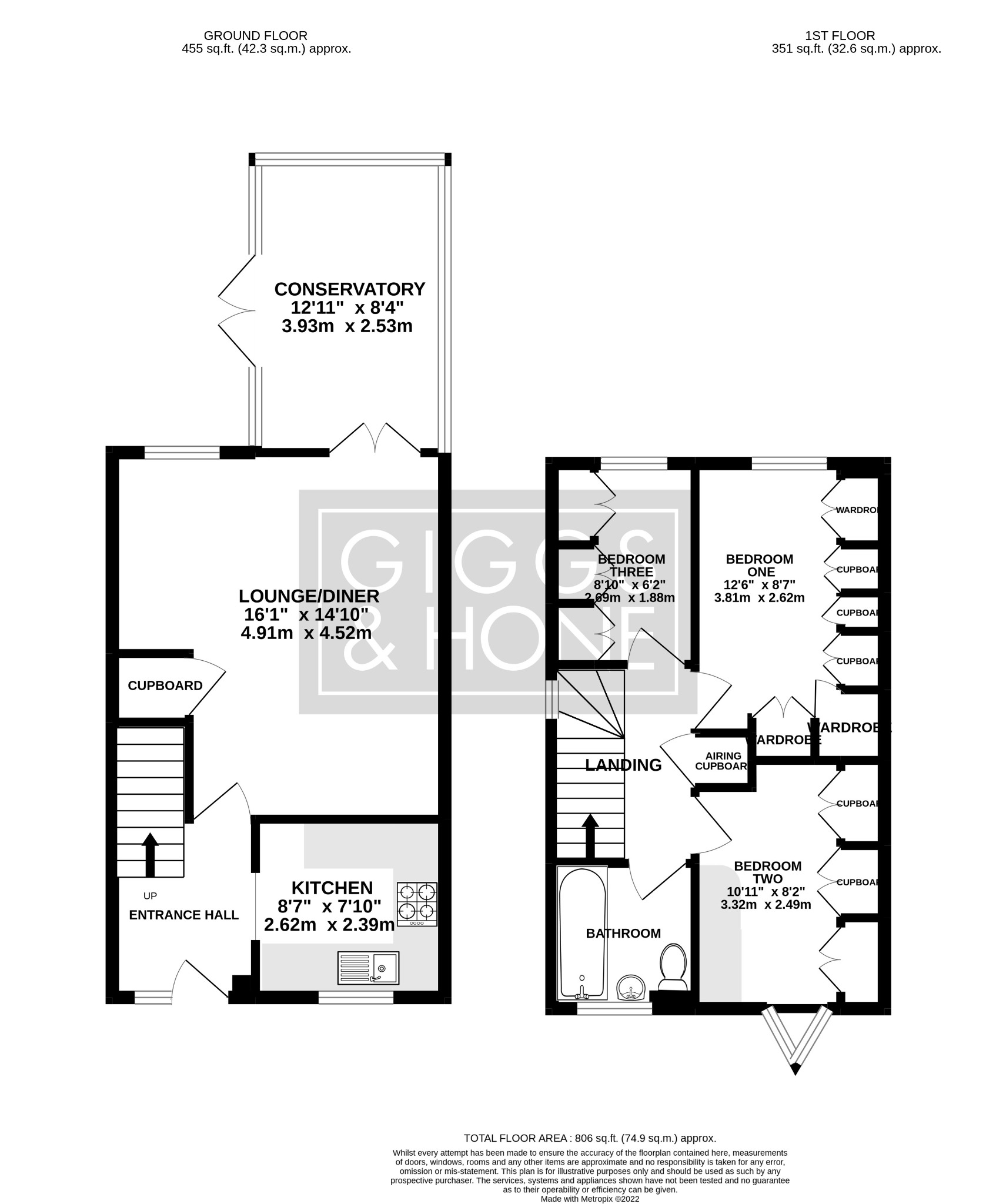 3 bed end of terrace house for sale in Quenby Way, Bedford - Property Floorplan