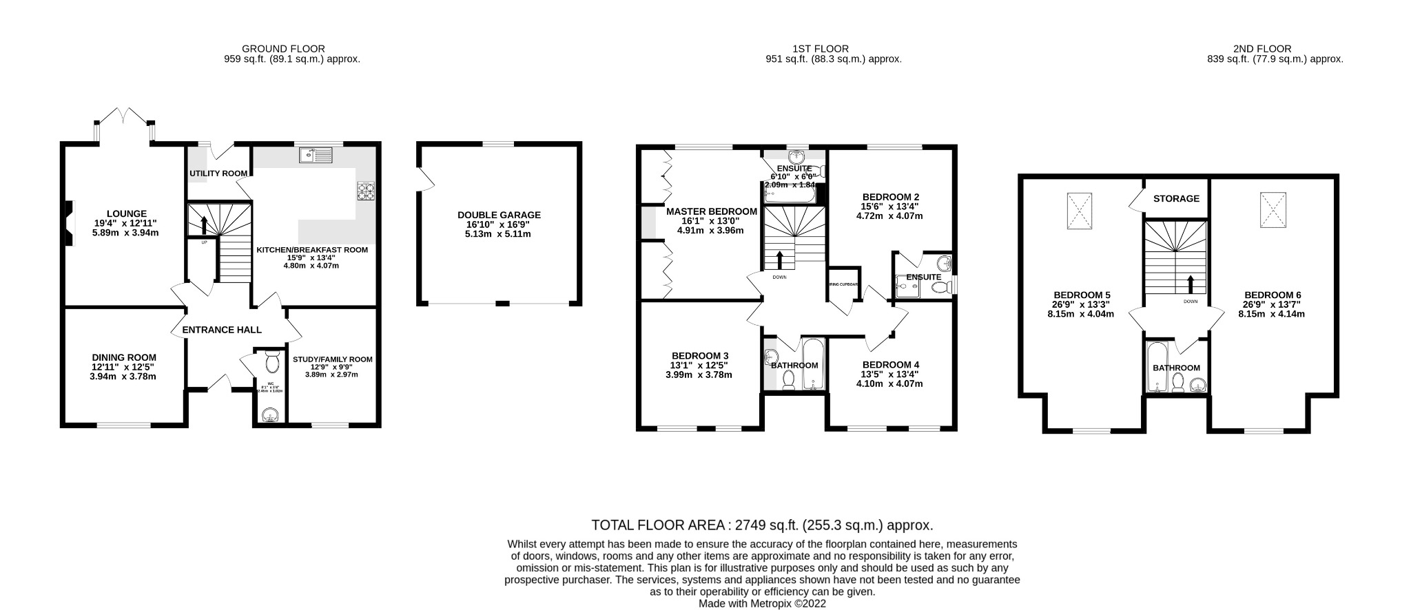 6 bed detached house for sale in Moat Farm Close, Bedford - Property Floorplan