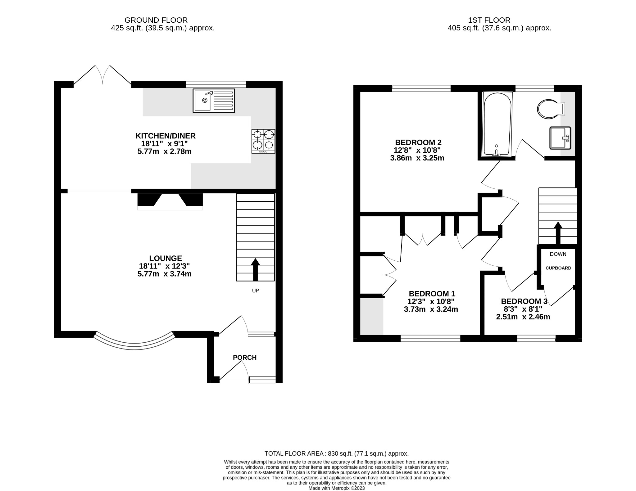 3 bed semi-detached house for sale in Chertsey Rise, Stevenage - Property Floorplan
