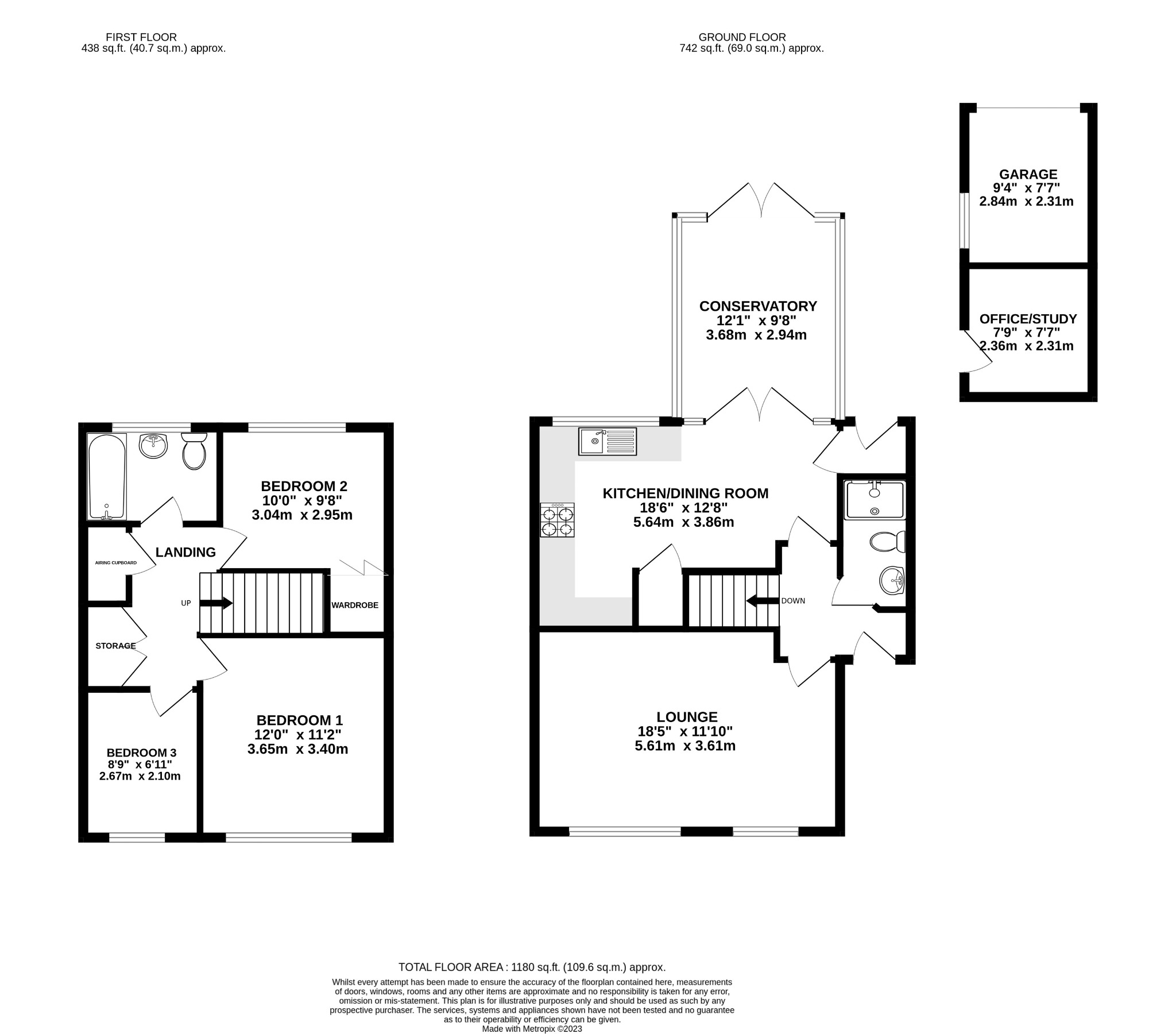 3 bed semi-detached house for sale in Greystoke Walk, Bedford - Property Floorplan