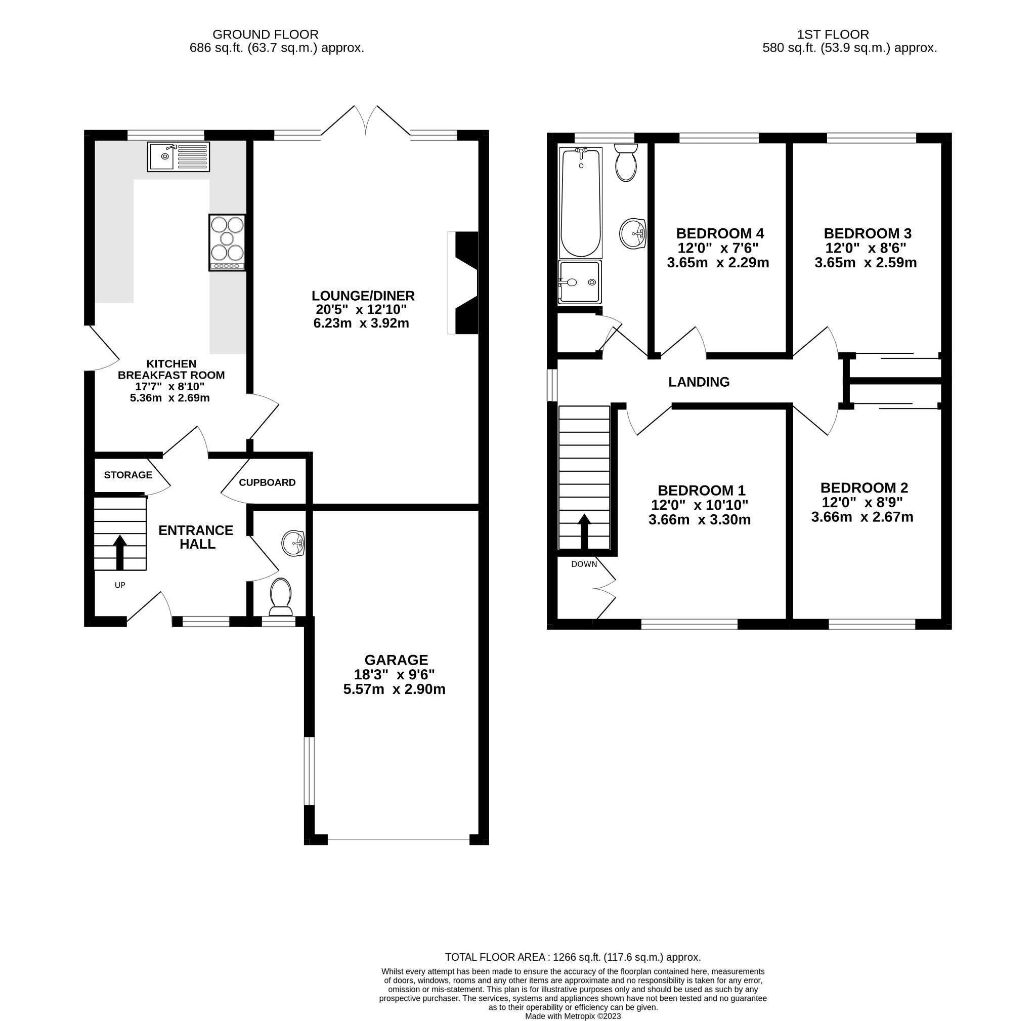 4 bed detached house for sale in Cardington Road, Bedford - Property Floorplan