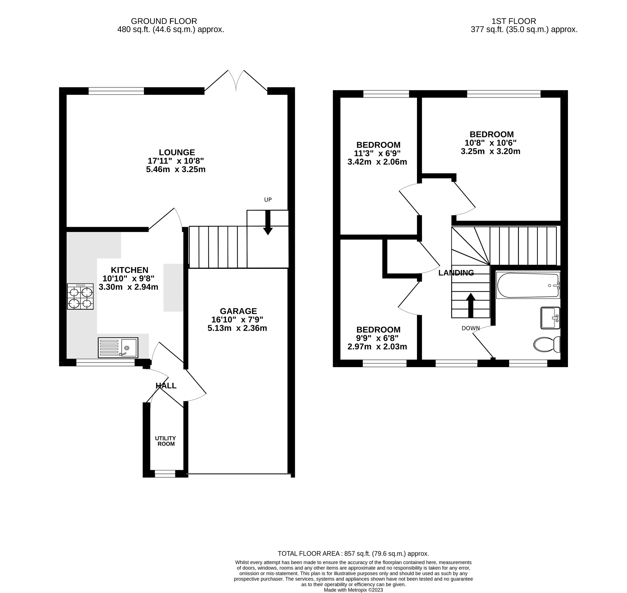 3 bed end of terrace house for sale in Hunts Field, Bedford - Property Floorplan