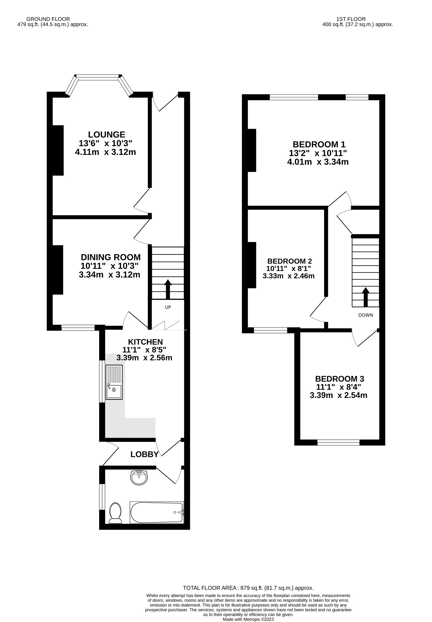 3 bed semi-detached house for sale in Sidney Road, Bedford - Property Floorplan