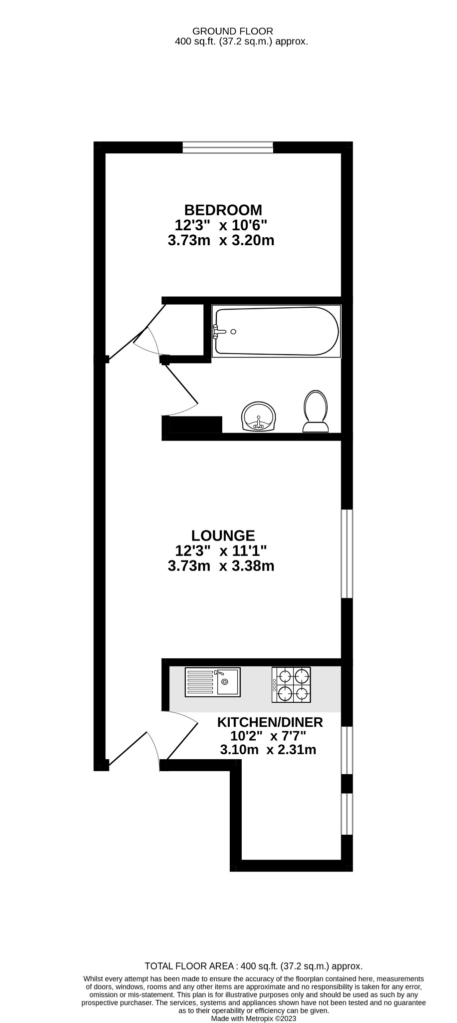 1 bed flat for sale in St. Michaels Road, Bedfordshire - Property Floorplan
